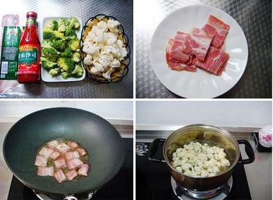 培根香煎雙花的做法圖文步驟