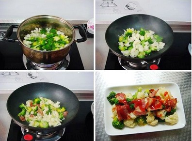 培根香煎雙花的做法圖文步驟