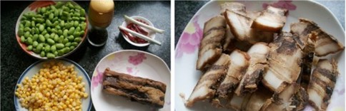 青豆玉米炒臘肉的做法圖文步驟