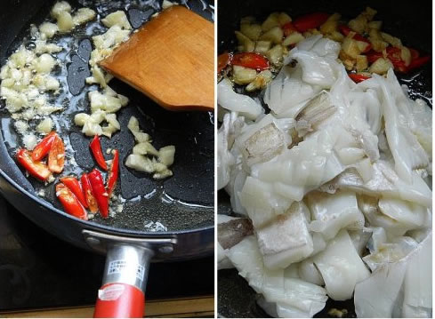 墨魚(yú)炒韭菜花的做法圖文步驟