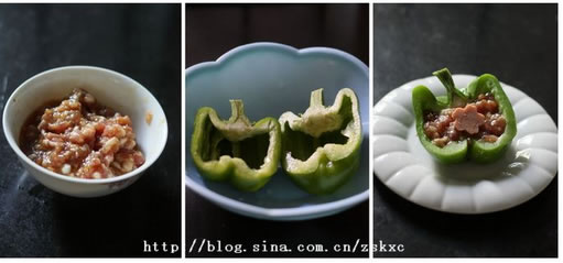 微波青椒釀肉的做法圖文步驟