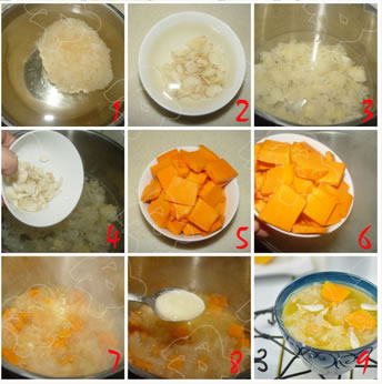 南瓜百合銀耳羹的做法圖文步驟