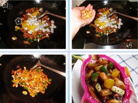 堅(jiān)果火龍果小炒豬頸肉的做法圖文步驟