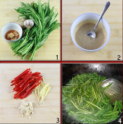 椒絲腐乳通心菜的做法圖文步驟