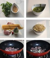 培根蒜味青醬意面的做法圖文步驟