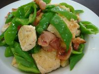 培根豆腐炒青椒的做法圖文步驟