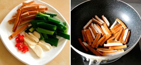 蒜苗辣炒醬香干的做法圖文步驟