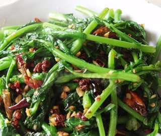 熗炒白油菜尖的做法 熗炒白油菜尖的做法