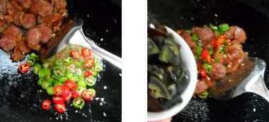 雙椒臘味皮蛋的做法圖文步驟