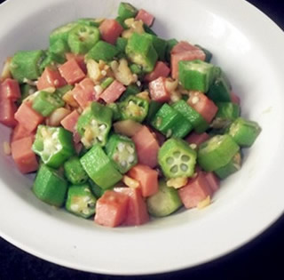 秋葵炒火腿的做法 秋葵炒火腿的做法