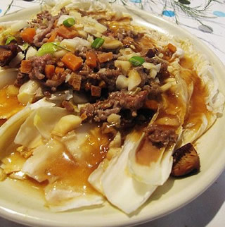 蒜蓉牛肉蒸白菜的做法 蒜蓉牛肉蒸白菜的做法