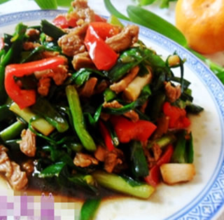 蒜葉炒肉絲的做法 蒜葉炒肉絲的做法