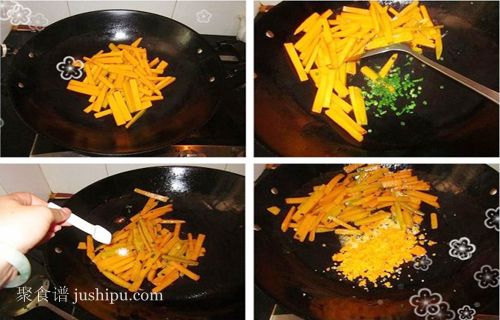 橙黃色的誘惑 咸鴨蛋黃炒南瓜的做法 m.sk010.cn