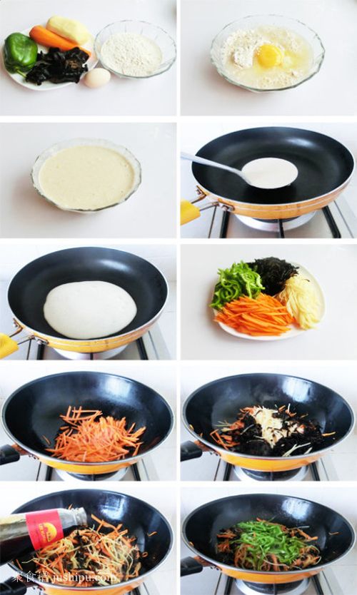 營(yíng)養(yǎng)早餐 全麥餅卷素什錦的做法 m.sk010.cn