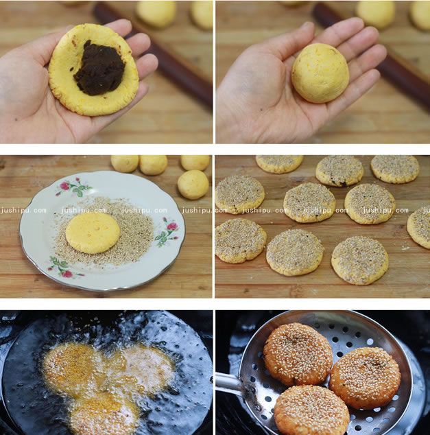 南瓜豆沙餅的做法 m.sk010.cn