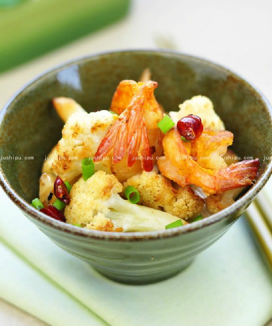 鳳尾蝦干煸菜花的做法 m.sk010.cn