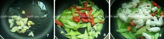 芥藍(lán)爆魷魚的做法 m.sk010.cn