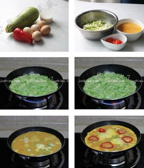 西葫蘆烘蛋的做法 m.sk010.cn