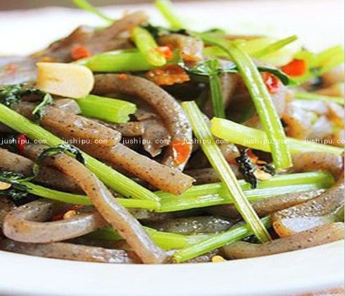 剁椒香芹炒魔芋的做法 m.sk010.cn
