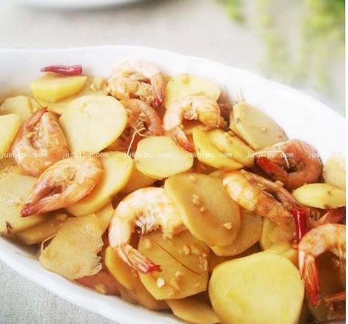 土豆片炒蝦的做法 m.sk010.cn