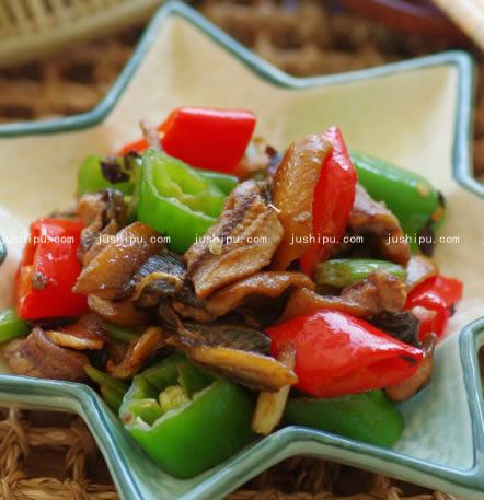 雙色豉椒溜鱔片的做法 m.sk010.cn