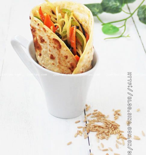 全麥餅卷素什錦的做法 m.sk010.cn