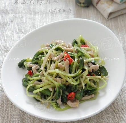 黑豆苗炒肉絲的做法 m.sk010.cn