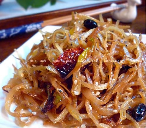 丁香魚炒咸菜的做法 m.sk010.cn